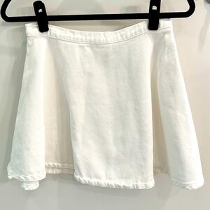 American Apparel white denim mini skirt. Size M